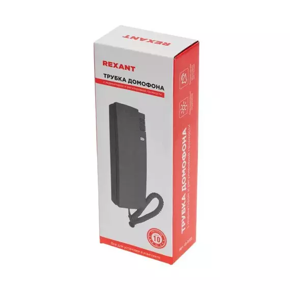 Трубка домофона с индикатором и регулировкой звука RX-320 черн. Rexant 45-0320, изображение 2