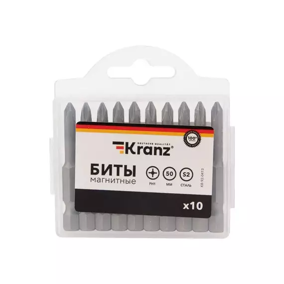 Бита PH1х50мм для шуруповерта (уп.10шт) Kranz KR-92-0413, изображение 3