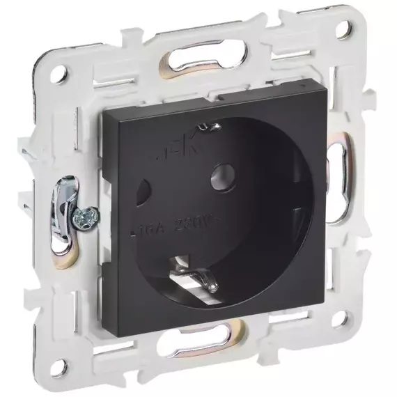 Розетка SKANDY 16А с заземл. без защ. шторок SK-R05Bl черн. IEK SK-R11-16-K02