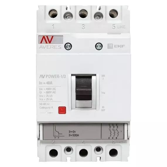 Выключатель автоматический 3п 40А 35кА AV POWER-1/3 TR AVERES EKF mccb-13-40-TR-av, изображение 6