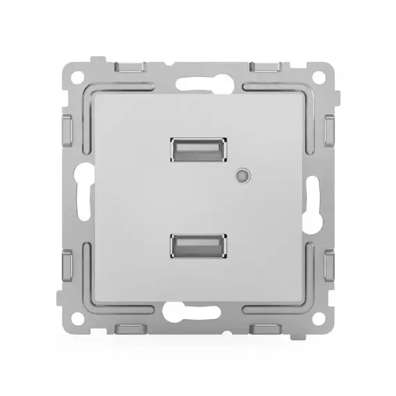 Розетка 2-м USB СП Pixel тип A+A 5В 1х2.1А 2х1.05А механизм алюм. TOKOV ELECTRIC TKE-PX-2USB-C03, изображение 2