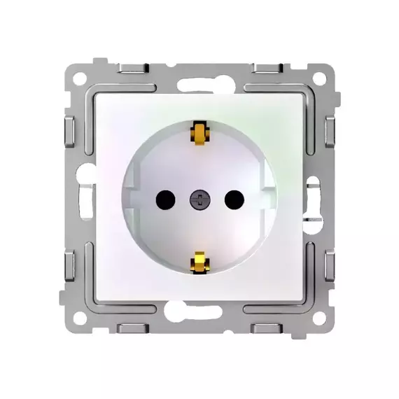 Розетка 1-м СП Pixel 16А IP20 с заземл. защ. шторки механизм перламутр. TOKOV ELECTRIC TKE-PX-R1ZSF-C04, изображение 2