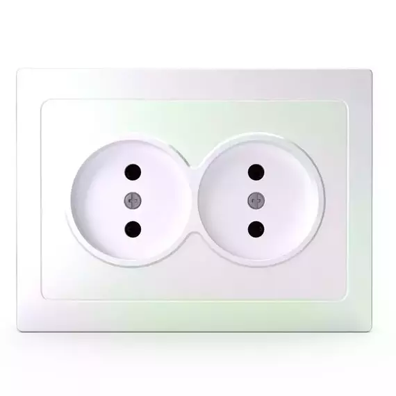 Розетка 2-м СП Pixel 16А IP20 без заземл. в сборе перламутр. TOKOV ELECTRIC TKE-PX-R2F-C04, изображение 2