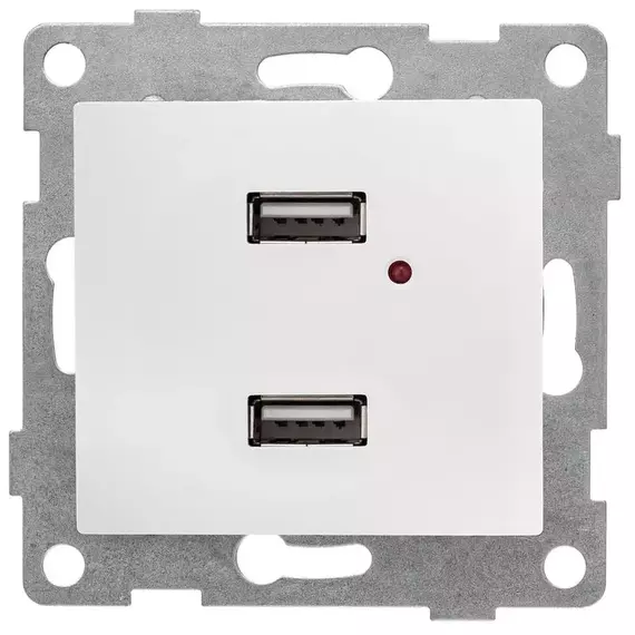 Розетка USB 2-м СП Bravo механизм бел. GUSI С10USB2-001