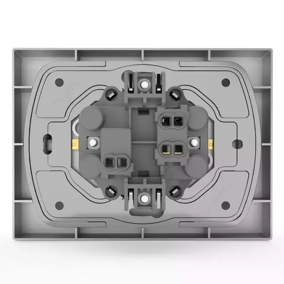 Розетка 2-м СП Pixel 16А IP20 с заземл. защ. шторки в сборе алюм. TOKOV ELECTRIC TKE-PX-R2FZSF-C03, изображение 5