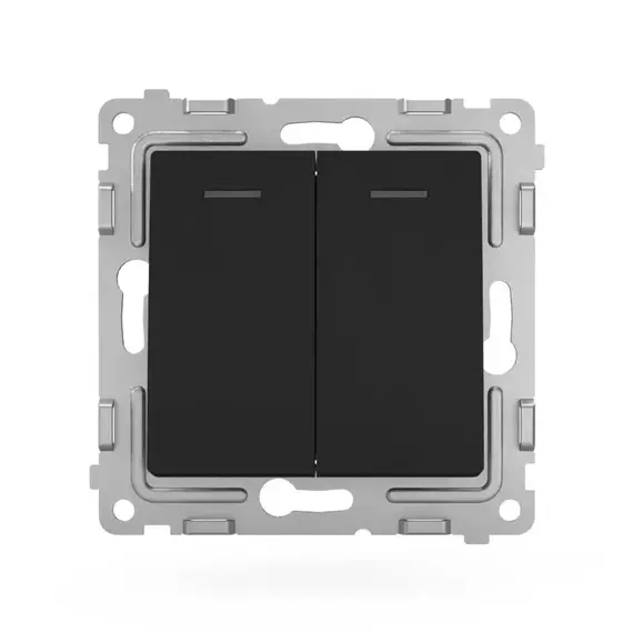 Выключатель 2-кл. СП Pixel 10А IP20 с индикатором механизм карбон TOKOV ELECTRIC TKE-PX-V2I-C14, изображение 2