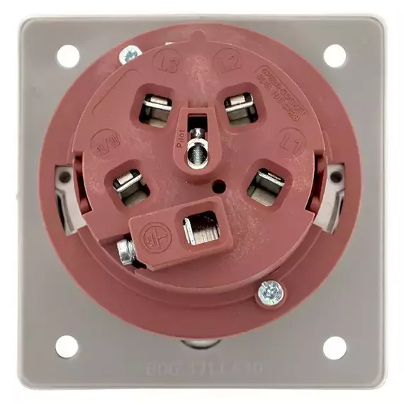 Розетка стационарная внутренняя угловая 4252 3Р+РЕ+N 32А 380В IP67 PROxima EKF ps-4252-32-380, изображение 5