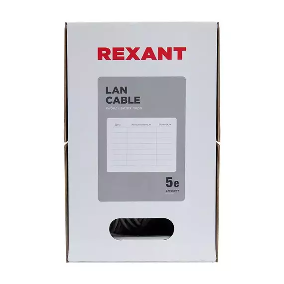 Кабель витая пара U/UTP кат.5E 4х2х24AWG нг(А)-HF медь оранж. 305м (м) Rexant 01-0049, изображение 5