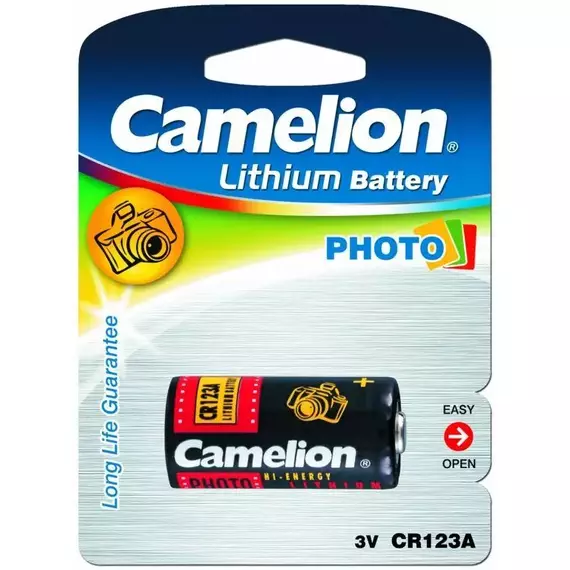 Элемент питания литиевый CR123A BL-1 (блист.1шт) Camelion 1849, изображение 2