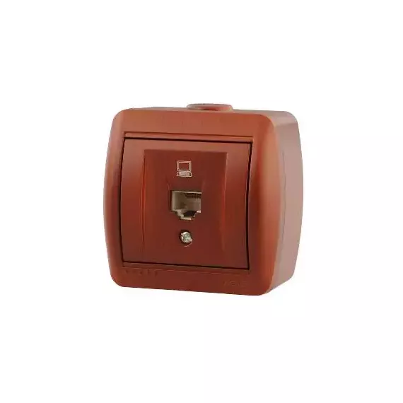 Розетка компьютерная 1-м ОП Nata RJ45 вишня LEZARD 710-0600-139