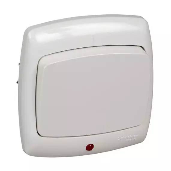Выключатель 1-кл. СП Рондо 6А IP20 с индикацией сл. кость SchE S16-066-SI, изображение 2
