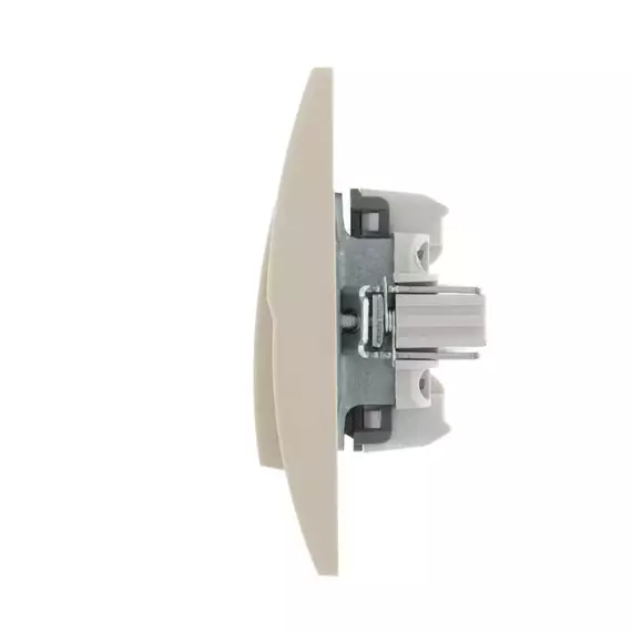 Переключатель проходной 1-кл. СП Deriy 10А крем. LEZARD 702-0303-105, изображение 2