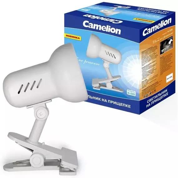 Светильник H-035 прищепка 220В 40Вт метал. бел. Camelion 7198, изображение 3