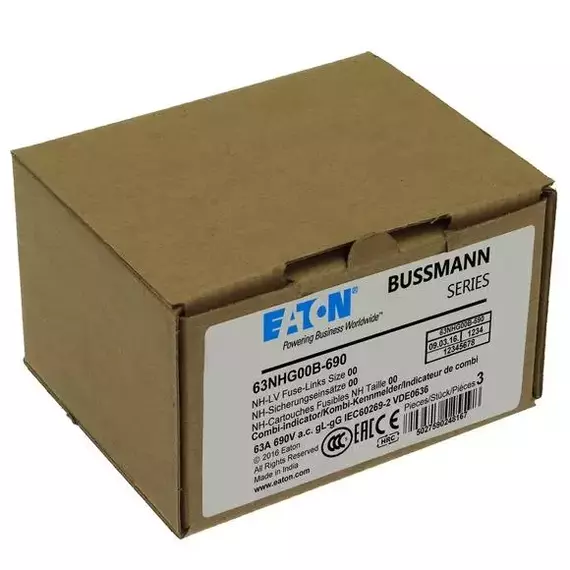 Предохранитель NH 63A 690В gG 00 двойная индикация EATON 63NHG00B-690, изображение 6