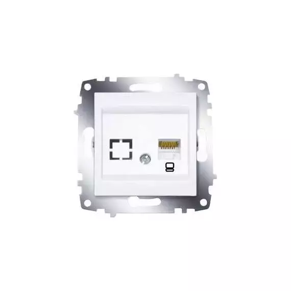 Розетка компьютерная 1-м Cosmo RJ45 кат.6 + гнездо механизм бел. ABB 619-010200-247