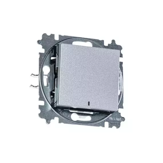Выключатель 1-кл. СП Levit IP20 с подсветкой серебр./дым. черн. ABB 2CHH590146A6070, изображение 3