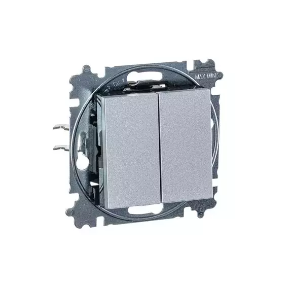 Переключатель 2-кл. СП Levit IP20 серебр./дым. черн. ABB 2CHH595245A6070, изображение 4