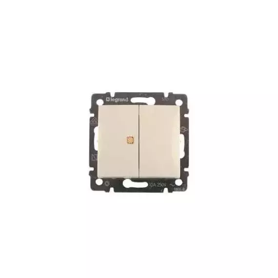 Выключатель 2-кл. СП Valena 10А IP31 с индикацией механизм сл. кость (DIY-упак.) Leg 695606