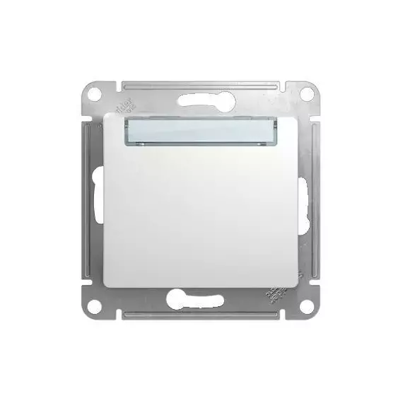 Механизм кнопки нажимной 1-кл. СП Glossa 10А IP20 (сх. 1) с табличкой бел. SchE GSL000119, изображение 3