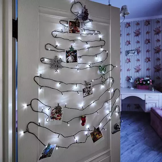 Гирлянда светодиодная "Твинкл Лайт" 10м 80LED бел. 5.7Вт 220-240В IP20 с контроллером 8 режимов провод ПВХ темн. зел. Neon-Night 303-045, изображение 3