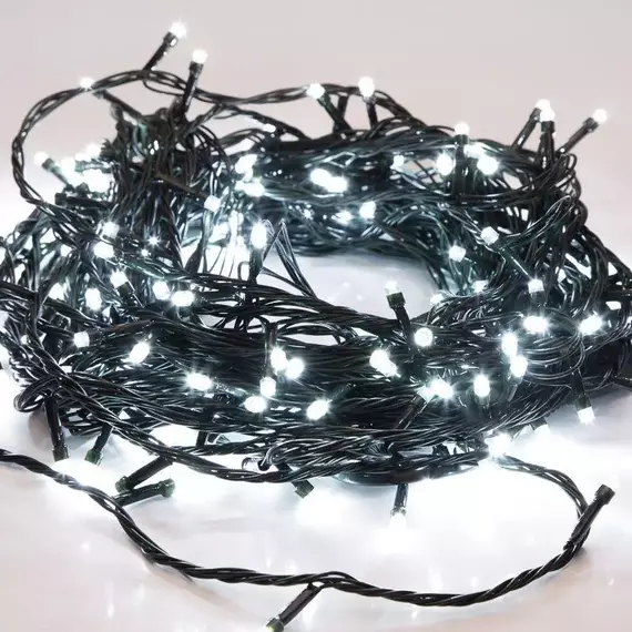 Гирлянда светодиодная "Твинкл Лайт" 10м 80LED бел. 5.7Вт 220-240В IP20 с контроллером 8 режимов провод ПВХ темн. зел. Neon-Night 303-045, изображение 6