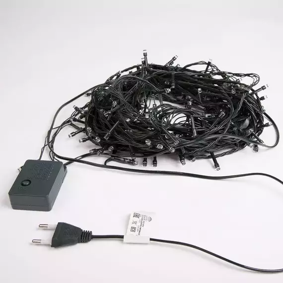 Гирлянда светодиодная "Твинкл Лайт" 15м 120LED тепл. бел. 6.9Вт 220-240В IP20 с контроллером 8 режимов провод ПВХ темн. зел. Neon-Night 303-056, изображение 10
