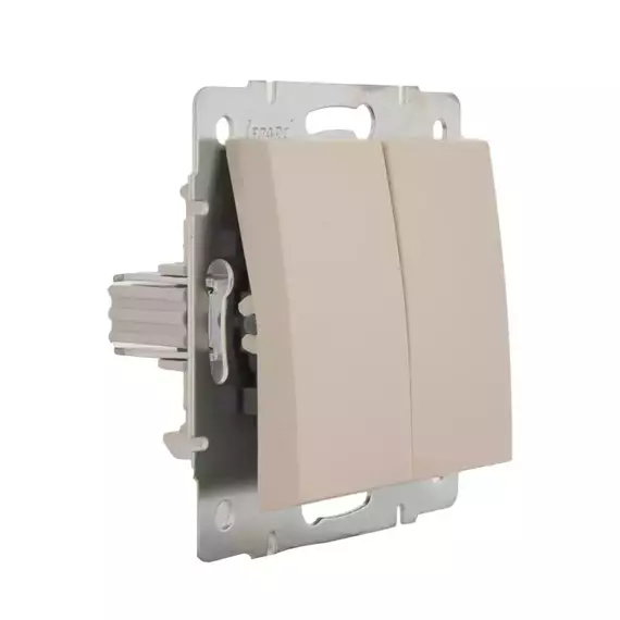 Выключатель 2-кл. СП Rain IP20 механизм крем. LEZARD 703-0388-101, изображение 4