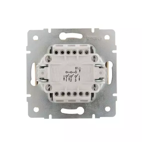 Выключатель 3-кл. СП Rain IP20 механизм крем. LEZARD 703-0388-109, изображение 2
