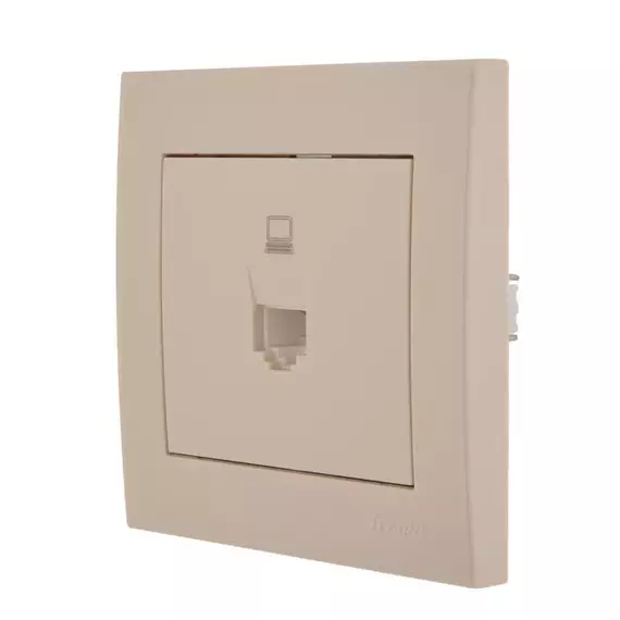 Розетка компьютерная СП Rain RJ45 16А IP20 механизм крем. LEZARD 703-0388-139, изображение 4