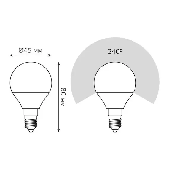 Лампа светодиодная Elementary 8Вт P45 шар 4100К нейтр. бел. E14 540лм GAUSS 53128, изображение 5