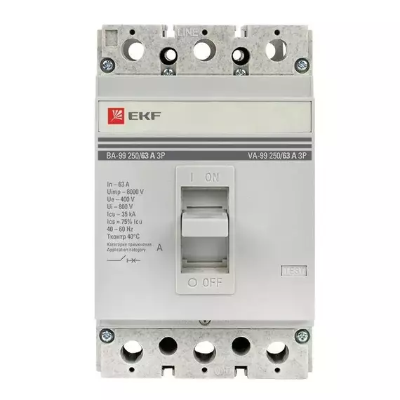 Выключатель автоматический 3п 250/63А 35кА ВА-99 PROxima EKF mccb99-250-63, изображение 2