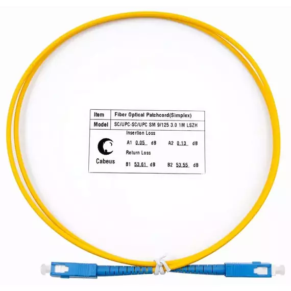 Шнур оптический FOP(s)-9-SC-SC-1m simplex SC-SC 9/125 sm 1м LSZH Cabeus 7385c
