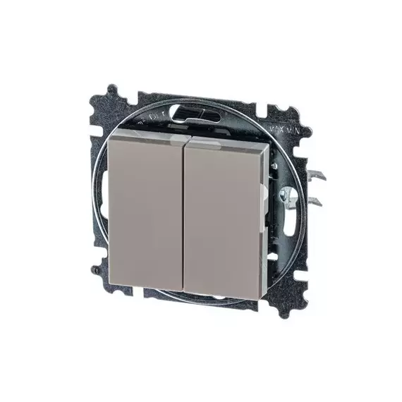 Переключатель 2-кл. СП Levit IP20 кофе макиато/бел. ABB 2CHH595245A6018