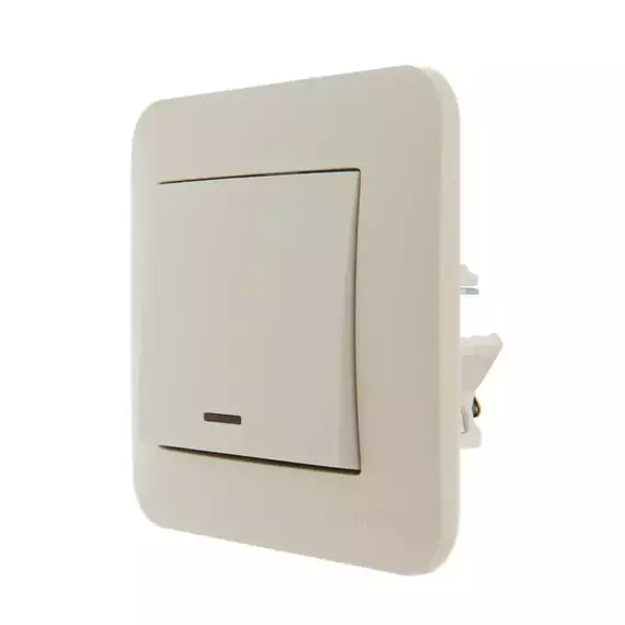 Выключатель 1-кл. 1п СП Karina 10А IP20 с подсветкой механизм крем. LEZARD 707-0388-111, изображение 4