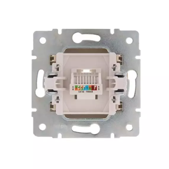 Розетка компьютерная 1-м СП Karina RJ45 механизм крем. LEZARD 707-0388-139, изображение 3