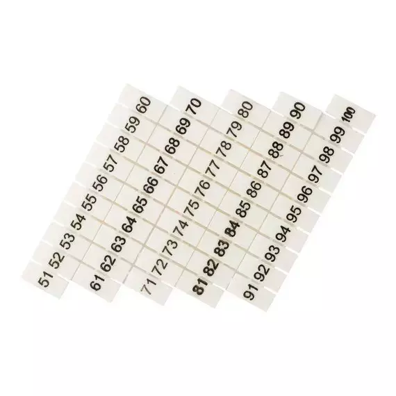Маркеры для JXB-ST 2.5 с нумерацией 50-100 (уп.100шт) PROxima EKF zb-st-2.5-50-100