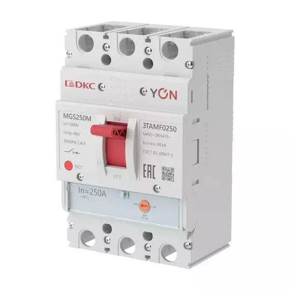 Выключатель автоматический в литом корпусе YON YON MGS250 3P 200-250А 36кА YON MGS250N-3TAMF0250