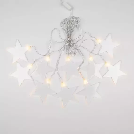 Гирлянда светодиодная "Айсикл" (бахрома) "Звезды" 1.5х0.6м 10LED тепл. бел. 0.51Вт IP20 провод прозр. Neon-Night 303-030, изображение 4