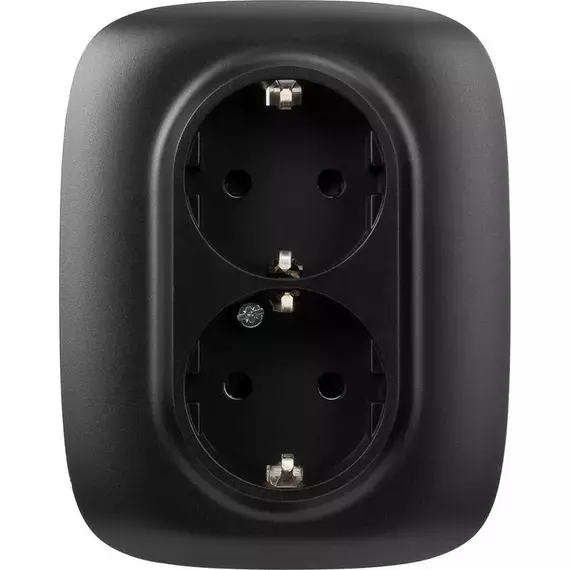 Розетка 2-м СП Valena Allure 16А IP20 250В 2х2P+E защ. шторки безвинт. клеммы с лицев. панелью антрацит Leg 753936, изображение 3