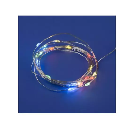 Гирлянда LED на батарейках ULD-S0200-020/DTB/3AA/RC RGB IP20 DEW 3AA (не в/к) "Роса" 2м 20 диодов RGB свет пульт ДУ (в/к) Uniel UL-00007247