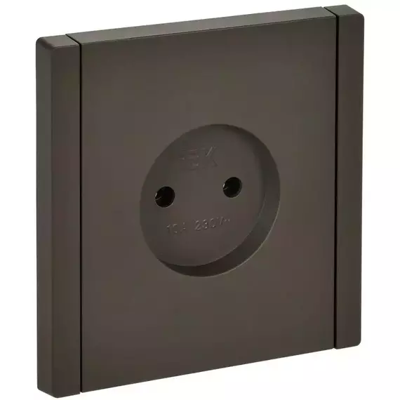Розетка 1-м СП FORTE&PIANO FP318 10А без заземл. без защ. шторок винт. крепл. сер. IEK FP-R10-10-K03