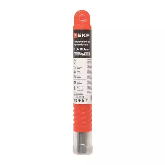 Бур по бетону SDS-plus 8х110 мм (4 резца) Professional EKF db-8-110-4x4-ue, изображение 7