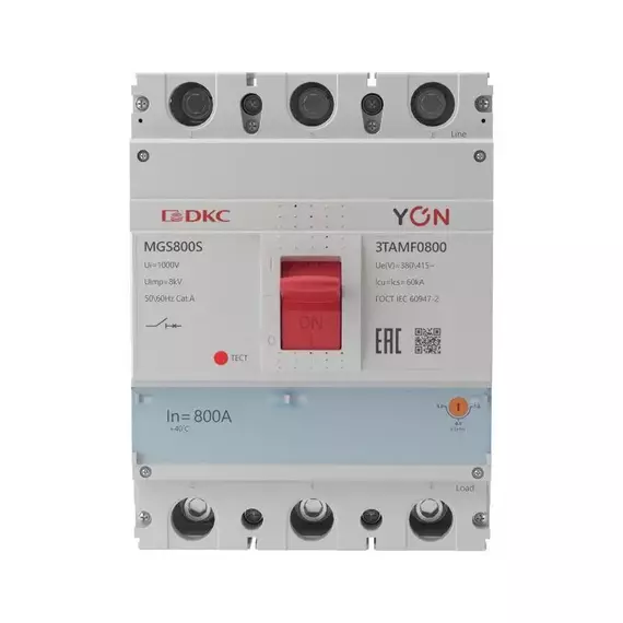 Выключатель автоматический MGS800 3P 640-800A 60kA YON MGS800S-3TAMF0800, изображение 2