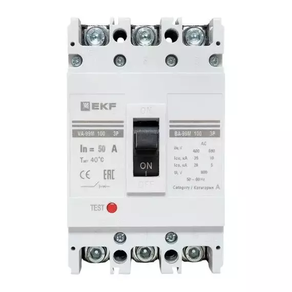 Выключатель автоматический 3п 100/50А 35кА ВА-99М PROxima EKF mccb99-100-50m, изображение 5