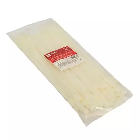 Хомут кабельный 7.2х350 нейл. бел. (уп.100шт) EKF plc-c-7.2x350, изображение 3