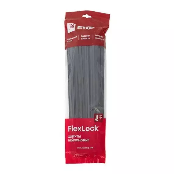 Хомут P6.6 7.6х350 FlexLock стандартный черн. (уп.100шт) PROxima EKF plc-fl-ctsb-7.6x350, изображение 4