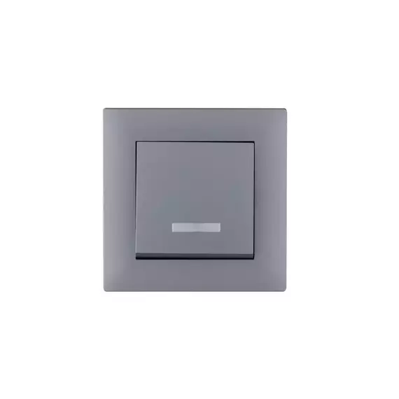 Выключатель 1-клав. с подсветкой Karea RIZZ STAR сер. Makel 88065021