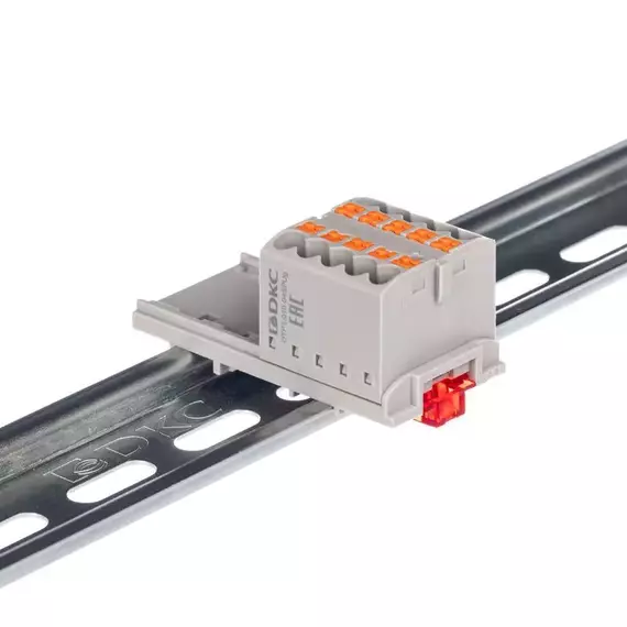 Блок распределительный зажим push-in 10 точек подключения 2.5кв.мм сер. DKC DTP1-010-04SPUG, изображение 3