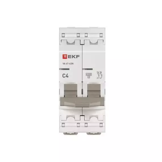Выключатель автоматический 2п C 4А 4.5кА ВА 47-63N PROxima EKF M634204C, изображение 4