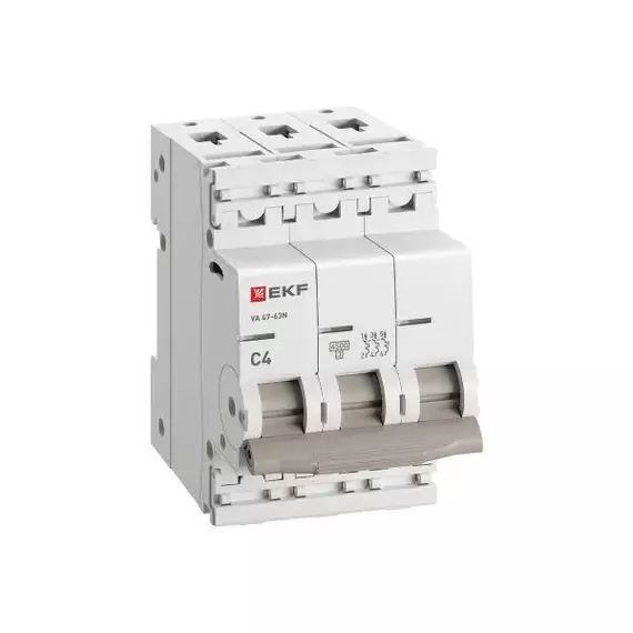 Выключатель автоматический 3п C 4А 4.5кА ВА 47-63N PROxima EKF M634304C, изображение 2